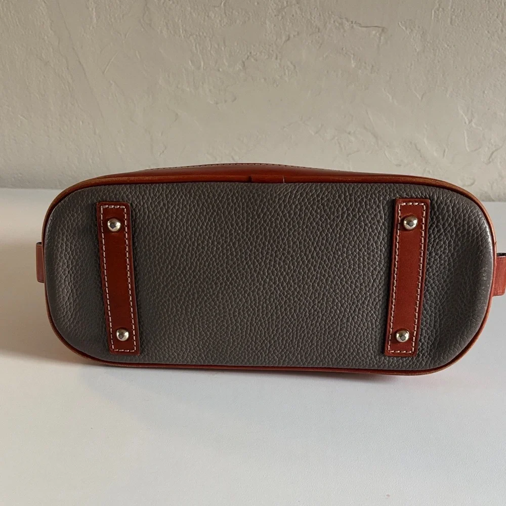 Dooney & Bourke Pebble Grain Zip Zip‎ Satchel, Elephant Gray Leather Handbag